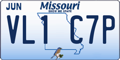 MO license plate VL1C7P