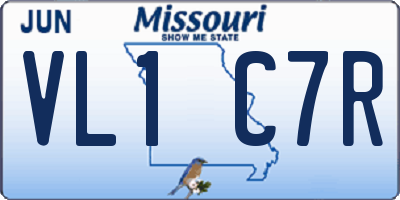 MO license plate VL1C7R