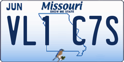 MO license plate VL1C7S
