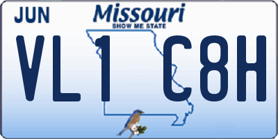 MO license plate VL1C8H