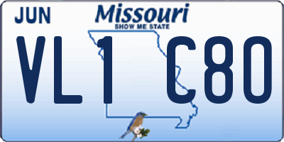 MO license plate VL1C8O