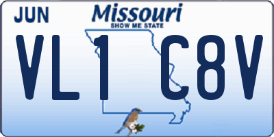 MO license plate VL1C8V