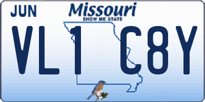 MO license plate VL1C8Y