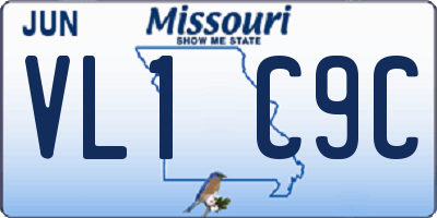 MO license plate VL1C9C