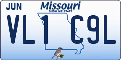 MO license plate VL1C9L