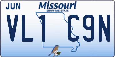 MO license plate VL1C9N