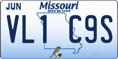 MO license plate VL1C9S