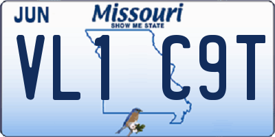 MO license plate VL1C9T