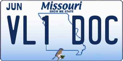 MO license plate VL1D0C