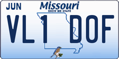 MO license plate VL1D0F