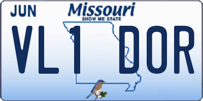 MO license plate VL1D0R