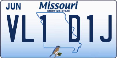 MO license plate VL1D1J