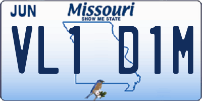 MO license plate VL1D1M