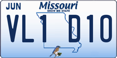MO license plate VL1D1O