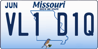 MO license plate VL1D1Q