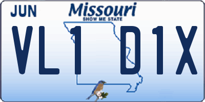 MO license plate VL1D1X