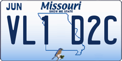 MO license plate VL1D2C