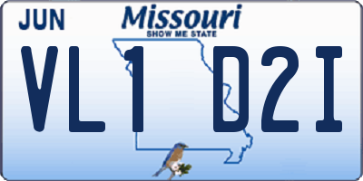MO license plate VL1D2I