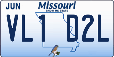 MO license plate VL1D2L