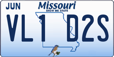 MO license plate VL1D2S