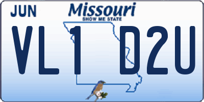 MO license plate VL1D2U