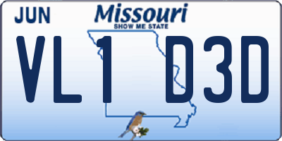 MO license plate VL1D3D
