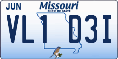 MO license plate VL1D3I