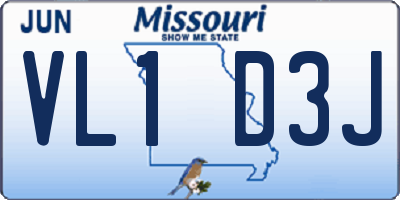MO license plate VL1D3J