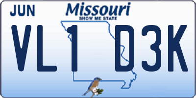 MO license plate VL1D3K