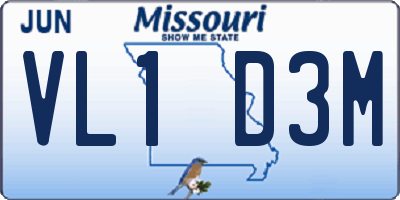 MO license plate VL1D3M