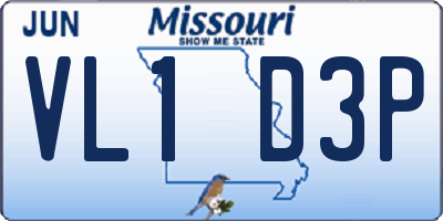 MO license plate VL1D3P