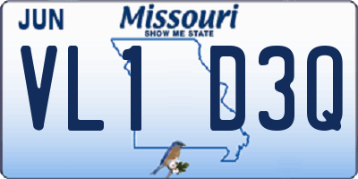 MO license plate VL1D3Q