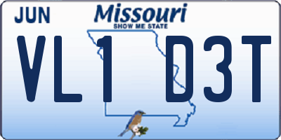 MO license plate VL1D3T