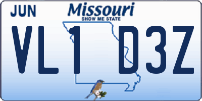 MO license plate VL1D3Z