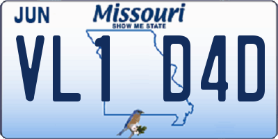 MO license plate VL1D4D