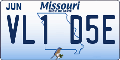 MO license plate VL1D5E