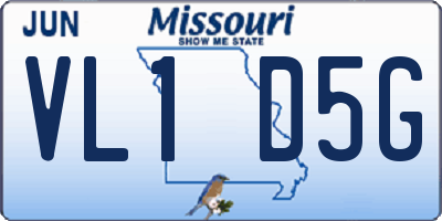 MO license plate VL1D5G
