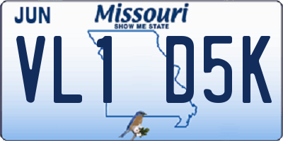 MO license plate VL1D5K