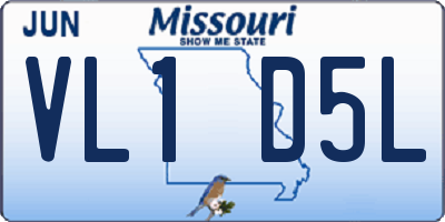MO license plate VL1D5L