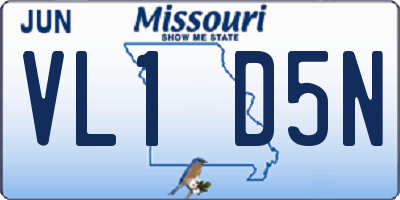 MO license plate VL1D5N