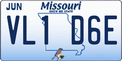 MO license plate VL1D6E