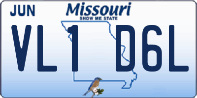 MO license plate VL1D6L
