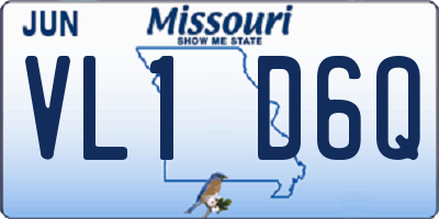 MO license plate VL1D6Q