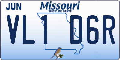 MO license plate VL1D6R