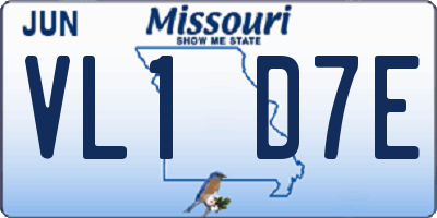 MO license plate VL1D7E
