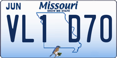 MO license plate VL1D7O