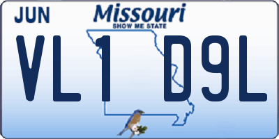 MO license plate VL1D9L