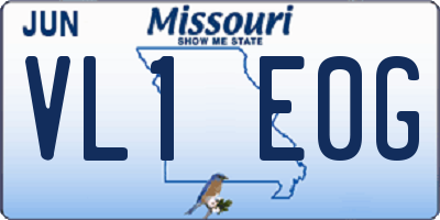 MO license plate VL1E0G