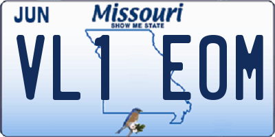 MO license plate VL1E0M