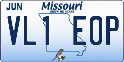 MO license plate VL1E0P
